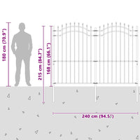 Recinzione per Giardino Grigio 215 cm 42003962