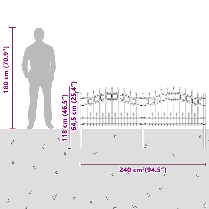 Recinzione per Giardino Grigio 115 cm 42003963
