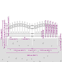Recinzione per Giardino Grigio 115 cm 42003963