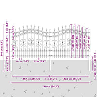 Recinzione per Giardino Grigio 140 cm 42003964