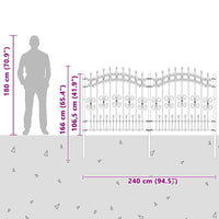 Recinzione per Giardino Grigio 165 cm 42003965
