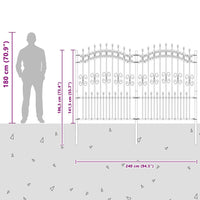 Recinzione per Giardino Grigio 190 cm 42003966