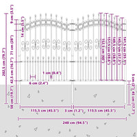 Recinzione per Giardino Grigio 190 cm 42003966