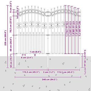 Recinzione per Giardino Grigio 215 cm 42003967