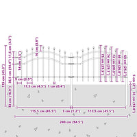 Recinzione per Giardino Bianco 115 cm 42003968