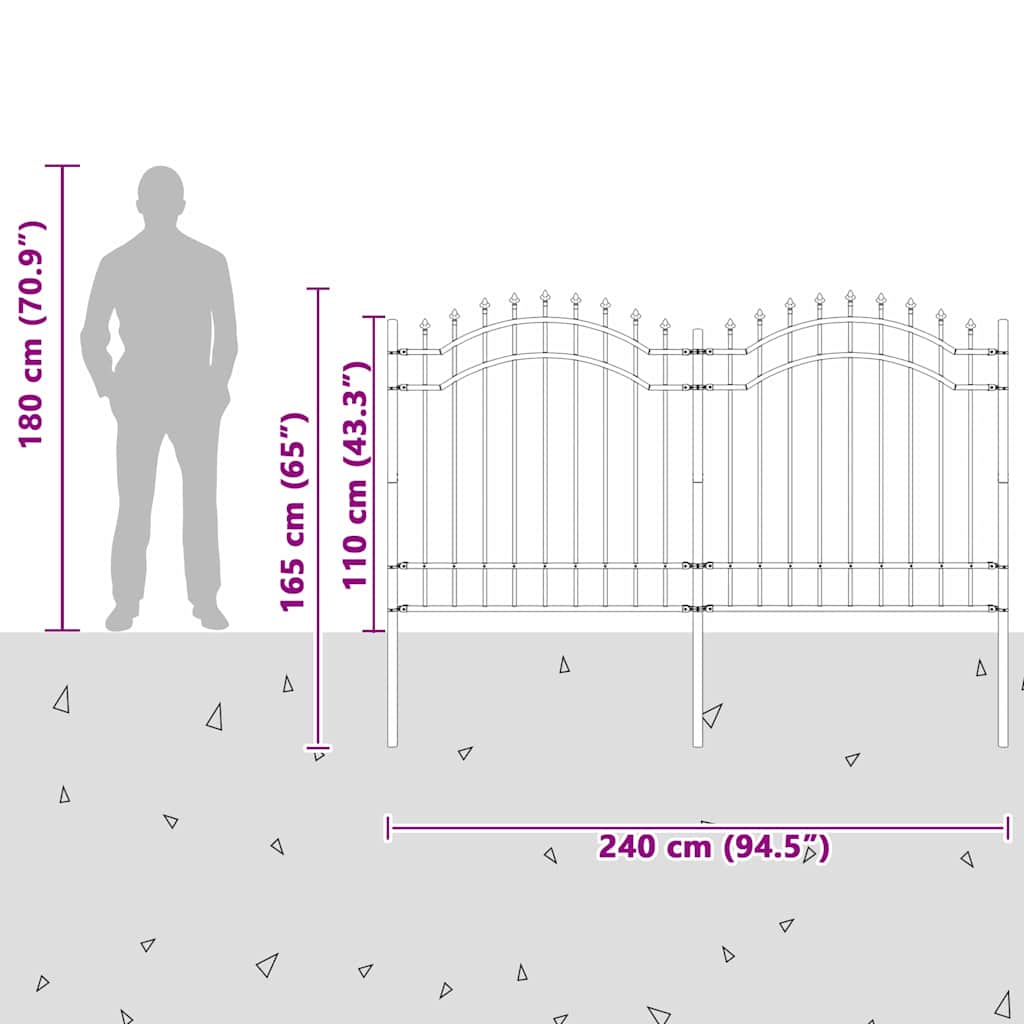 Recinzione per Giardino Bianco 165 cm 42003970