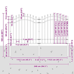 Recinzione per Giardino Bianco 165 cm 42003970