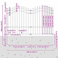 Recinzione per Giardino Bianco 190 cm 42003971