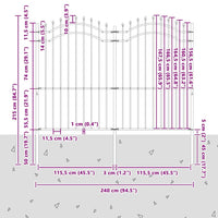 Recinzione per Giardino Bianco 215 cm 42003972