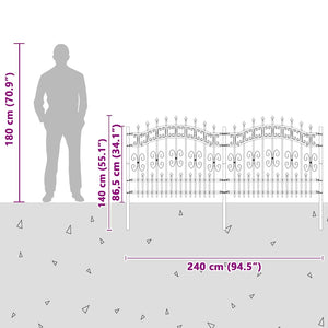 Recinzione per Giardino Bianco 140 cm 42003974