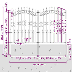 Recinzione per Giardino Bianco 190 cm 42003976