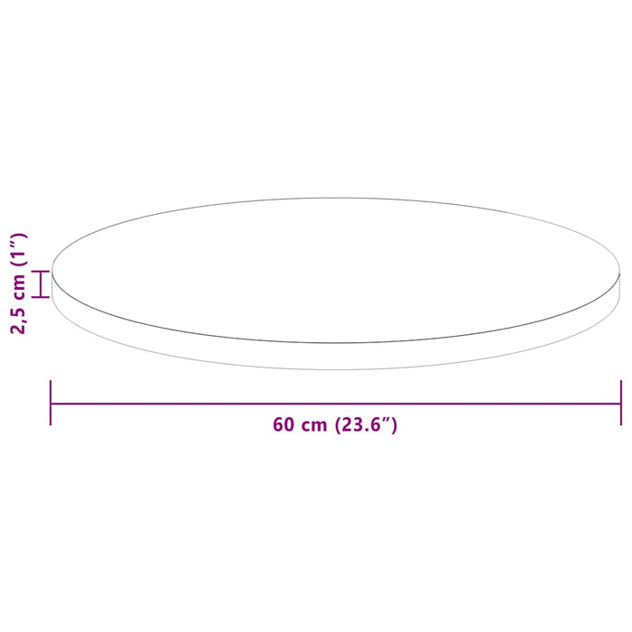 Piano del tavolo Marrone chiaro Ø 60 x 2.5 cm 42016002
