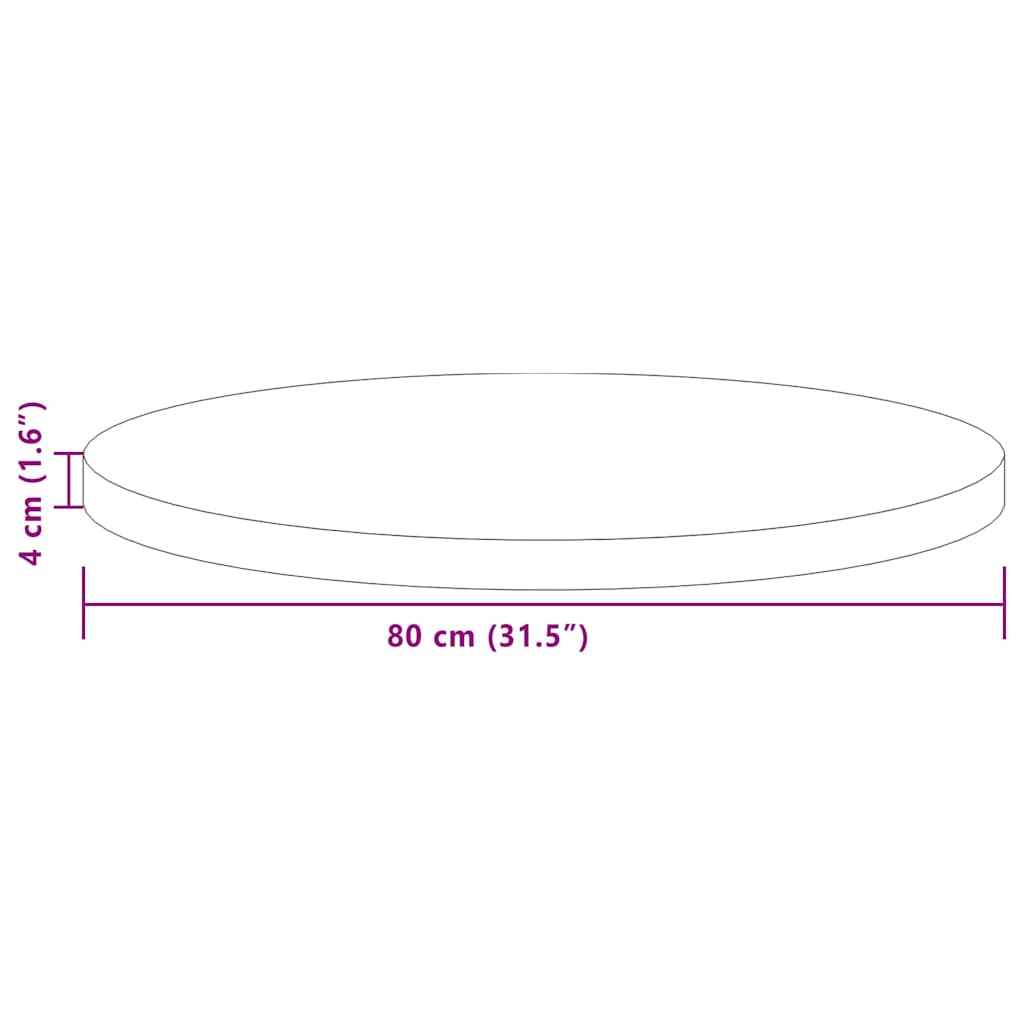 Piano del tavolo Marrone chiaro Ø 80 x 4 cm 42016018