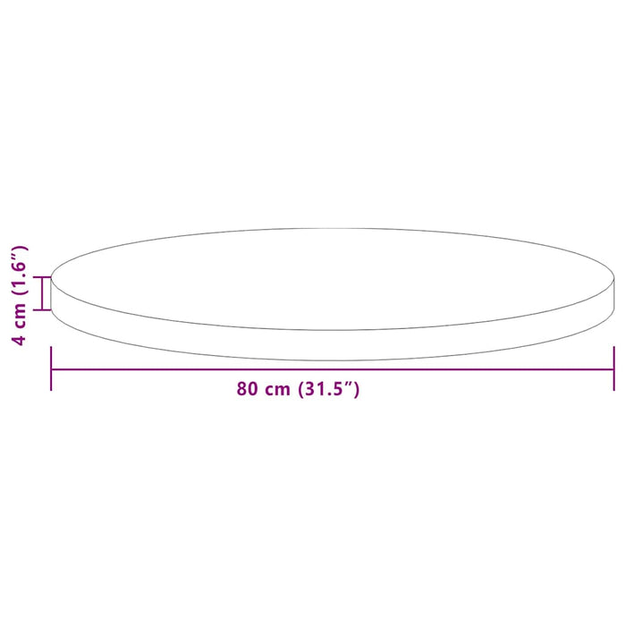 Piano del tavolo Marrone Scuro Ø 80 x 4 cm 42016025