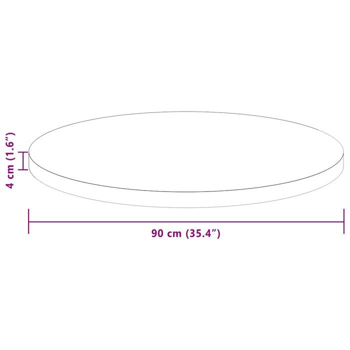 Piano del tavolo Marrone Scuro Ø 90 x 4 cm 42016026
