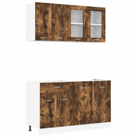 Set mobili da cucina Lyon 4 pz-Armadietto Cucina Rovere fum¨¦ 140 x 46 x 81.5 cm