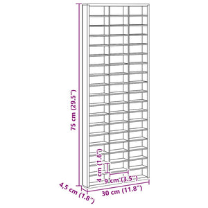 vidaXL Custodia per Esposizione Marrone 30 x 4.5 x 75 cm