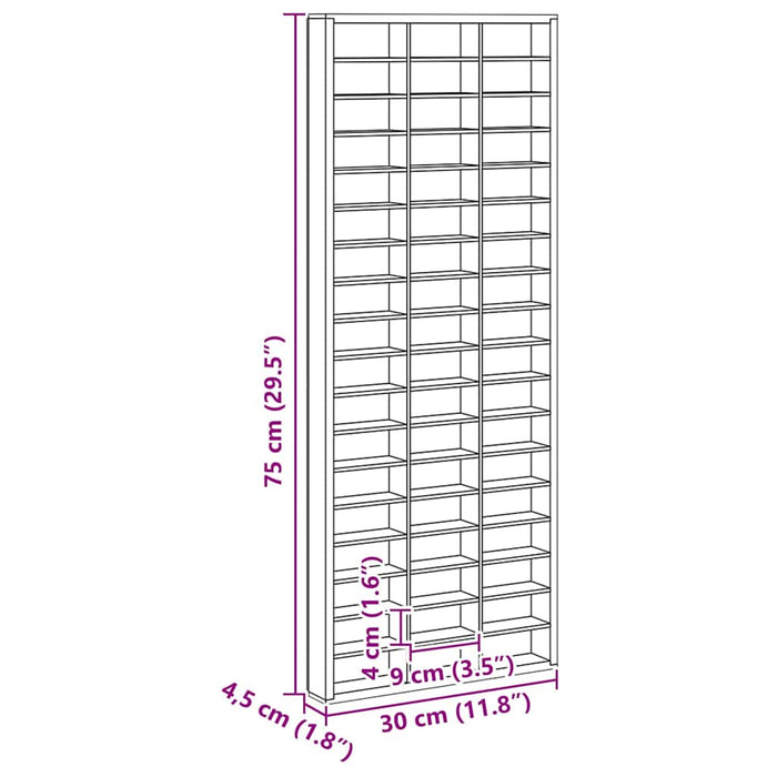vidaXL Custodia per Esposizione Marrone 30 x 4.5 x 75 cm