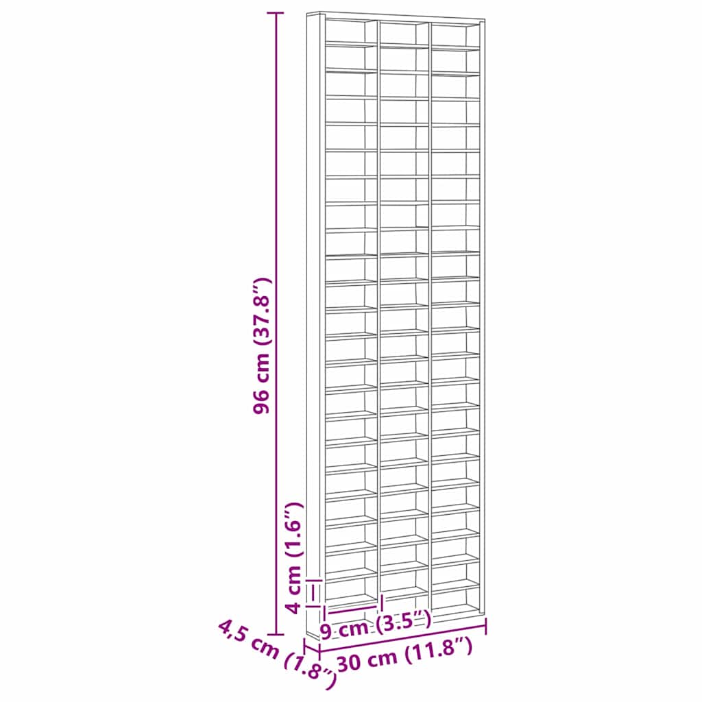 vidaXL Custodia per Esposizione Marrone 30 x 4.5 x 96 cm