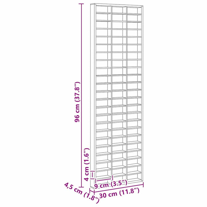 vidaXL Custodia per Esposizione Marrone 30 x 4.5 x 96 cm