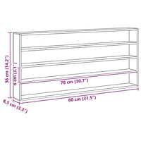 vidaXL Scatola Espositiva in Legno Marrone 80 x 8,5 x 36 cm