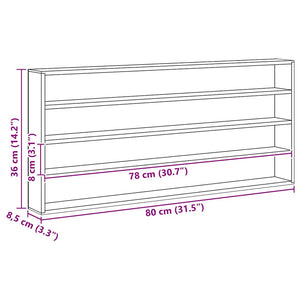 vidaXL Scatola Espositiva in Legno Marrone 80 x 8,5 x 36 cm