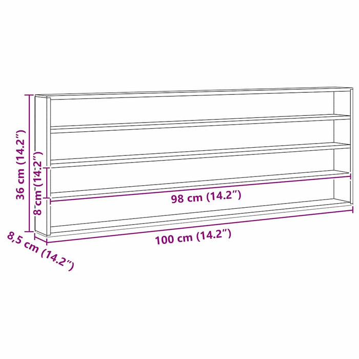 vidaXL Scatola Espositiva in Legno Marrone 100 x 8.5 x 36 cm