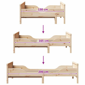 Letto Estensibile per Bambini Altro Marrone 80 x 130 / 165 / 200 cm 877203
