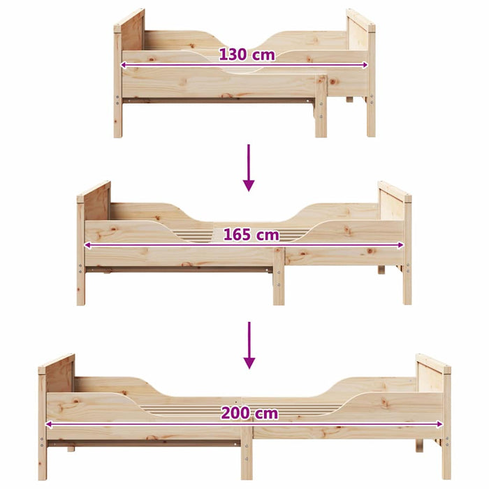 Letto Estensibile per Bambini Altro Marrone 80 x 130 / 165 / 200 cm 877203