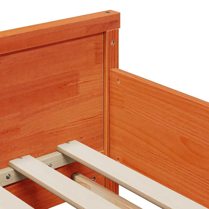 vidaXL Letto Estensibile per Bambini Cera marrone 80 x 130 / 165 / 200 cm