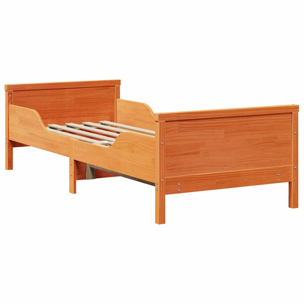 vidaXL Letto Estensibile per Bambini Cera marrone 80 x 130 / 165 / 200 cm