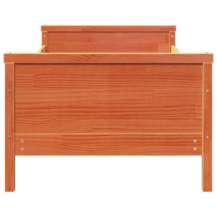 vidaXL Letto Estensibile per Bambini Cera marrone 80 x 130 / 165 / 200 cm