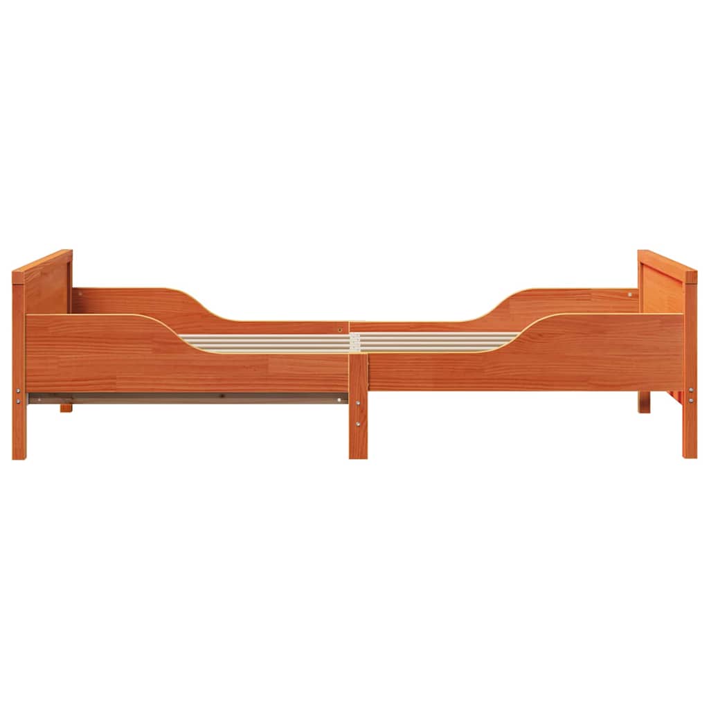 vidaXL Letto Estensibile per Bambini Cera marrone 80 x 130 / 165 / 200 cm