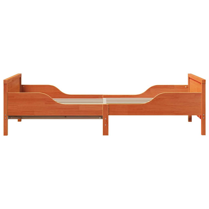 vidaXL Letto Estensibile per Bambini Cera marrone 80 x 130 / 165 / 200 cm