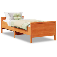 vidaXL Letto Estensibile per Bambini Cera marrone 80 x 130 / 165 / 200 cm