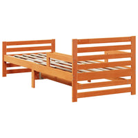 vidaXL Letto Estensibile per Bambini Cera marrone 80 x 130 / 165 / 200 cm