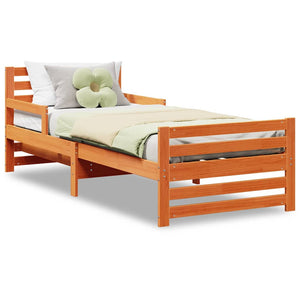 vidaXL Letto Estensibile per Bambini Cera marrone 80 x 130 / 165 / 200 cm