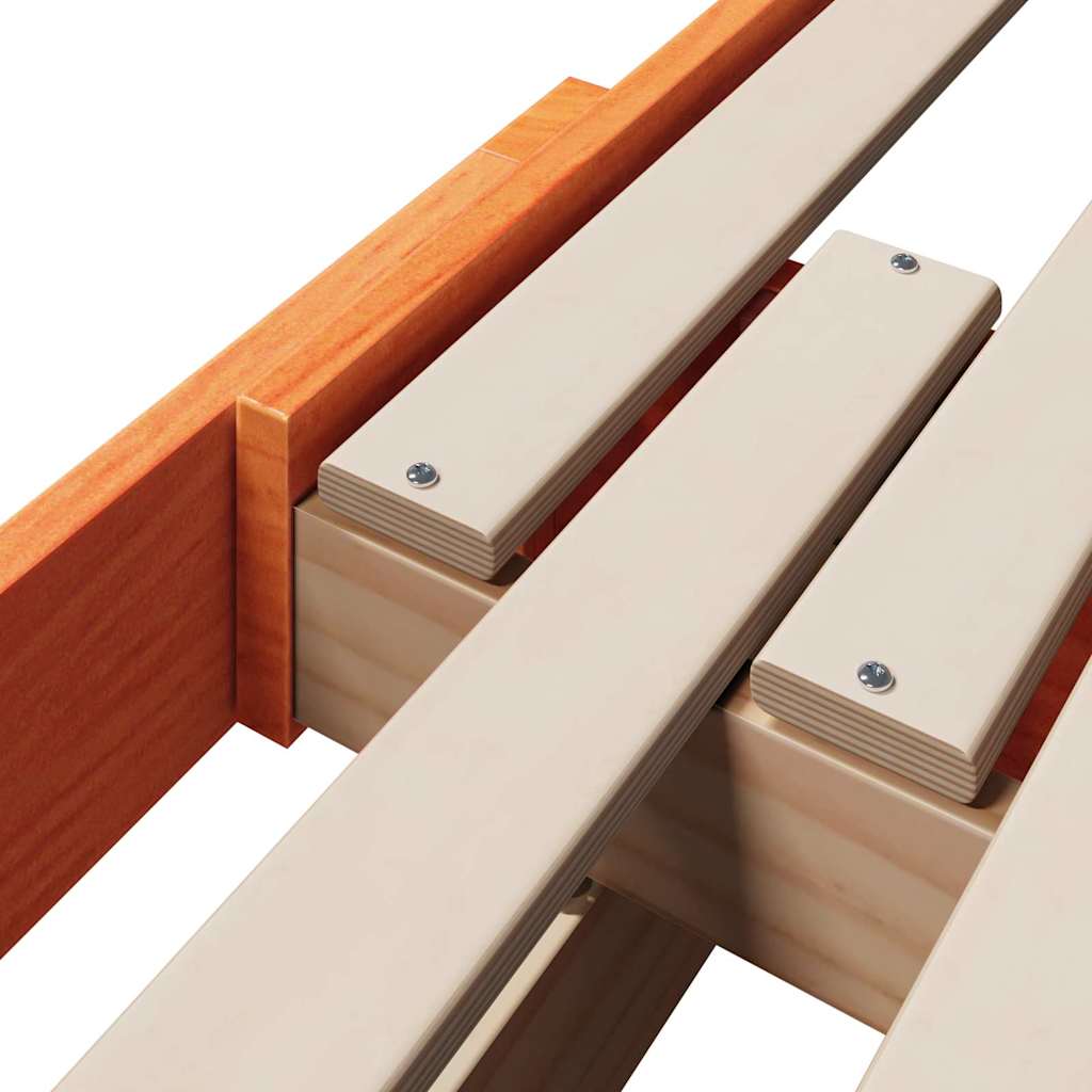 vidaXL Letto Estensibile per Bambini Cera marrone 80 x 130 / 165 / 200 cm