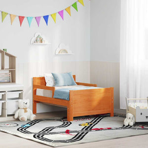 vidaXL Letto Estensibile per Bambini Cera marrone 80 x 130 / 165 / 200 cm