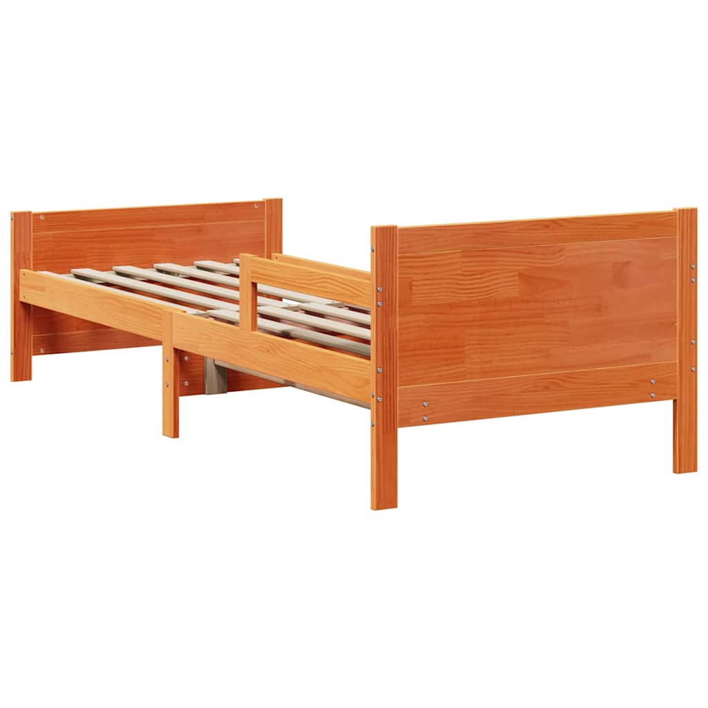 vidaXL Letto Estensibile per Bambini Cera marrone 80 x 130 / 165 / 200 cm