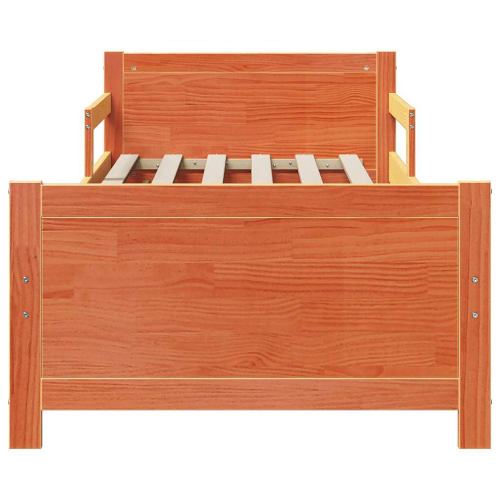 vidaXL Letto Estensibile per Bambini Cera marrone 80 x 130 / 165 / 200 cm