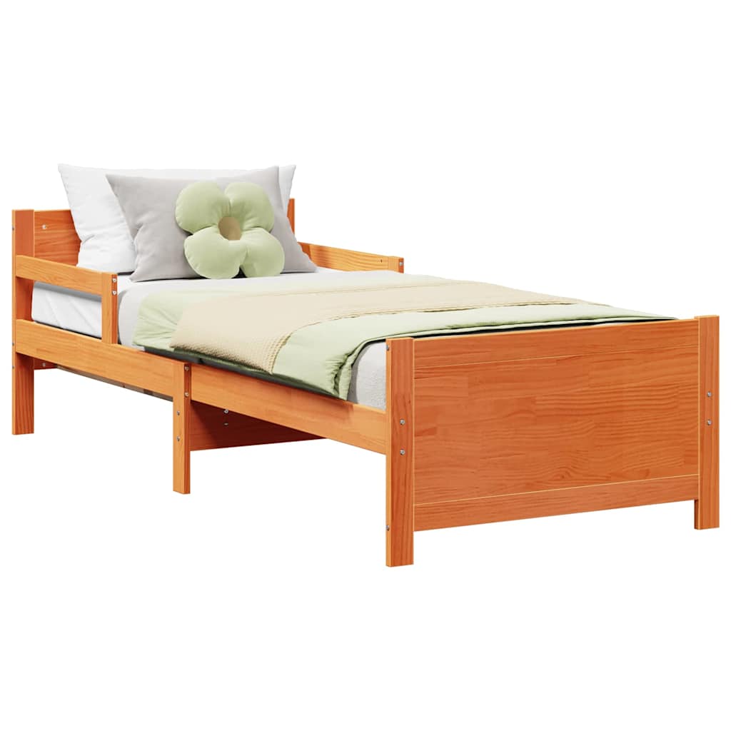 vidaXL Letto Estensibile per Bambini Cera marrone 80 x 130 / 165 / 200 cm