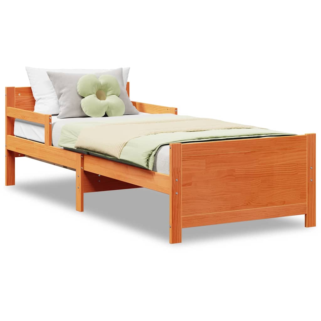 vidaXL Letto Estensibile per Bambini Cera marrone 80 x 130 / 165 / 200 cm