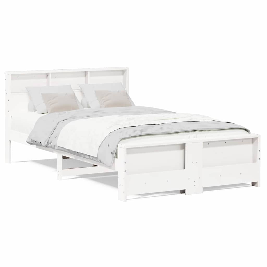 vidaXL Struttura del letto Bianco 120 x 200 cm Legno di pino massello