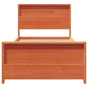 Struttura del letto con testiera Cera marrone 100 x 200 cm 877232