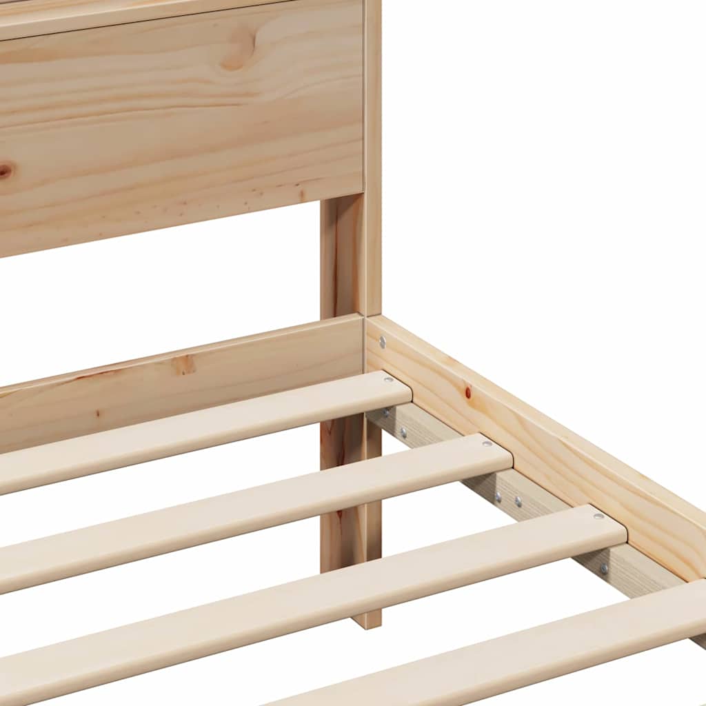 vidaXL Struttura del letto Marrone 135 x 190 cm Legno di pino massello