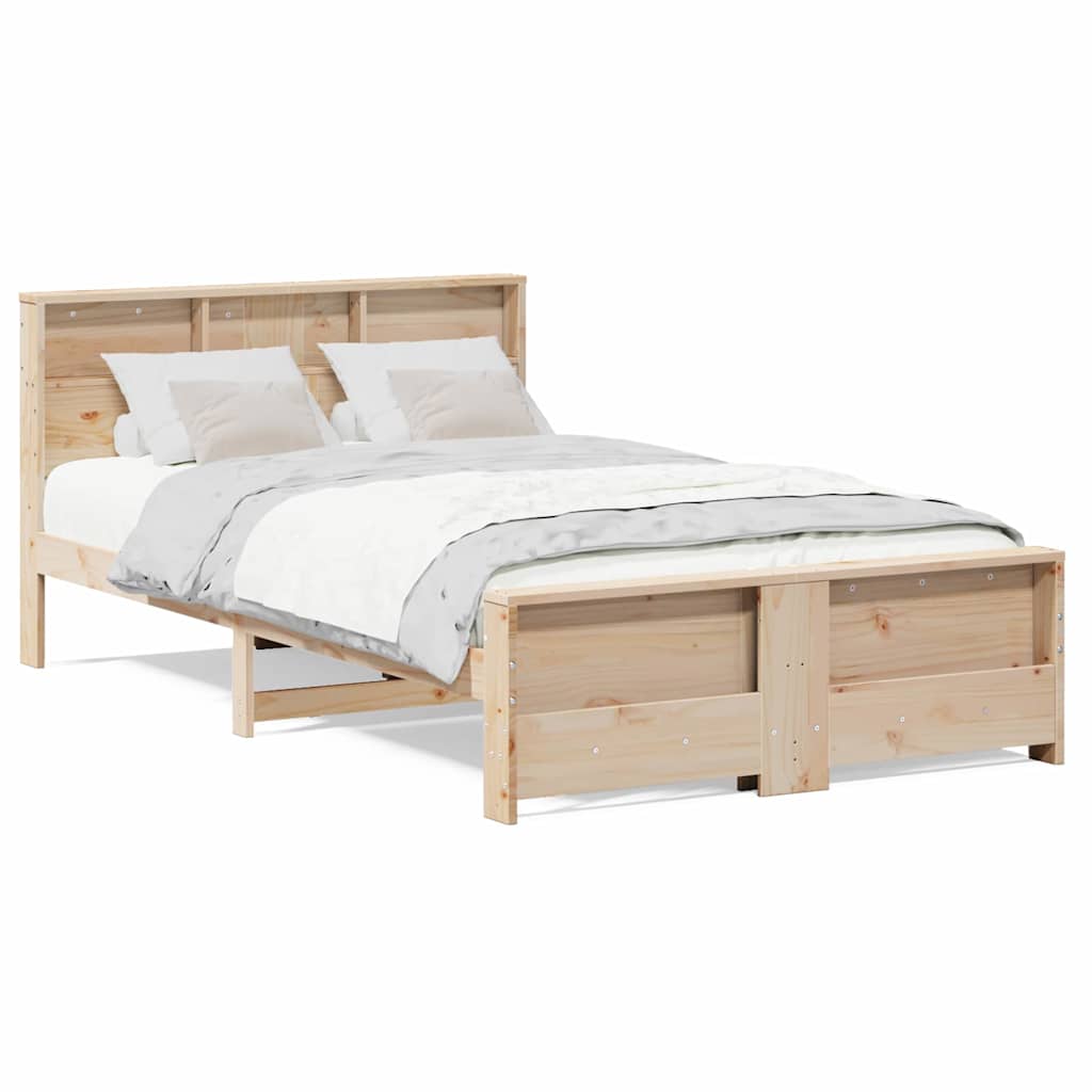 vidaXL Struttura del letto Marrone 135 x 190 cm Legno di pino massello