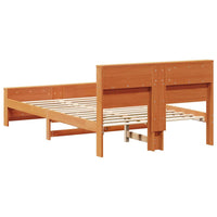 Struttura del letto con testiera Cera marrone 135 x 190 cm 877244