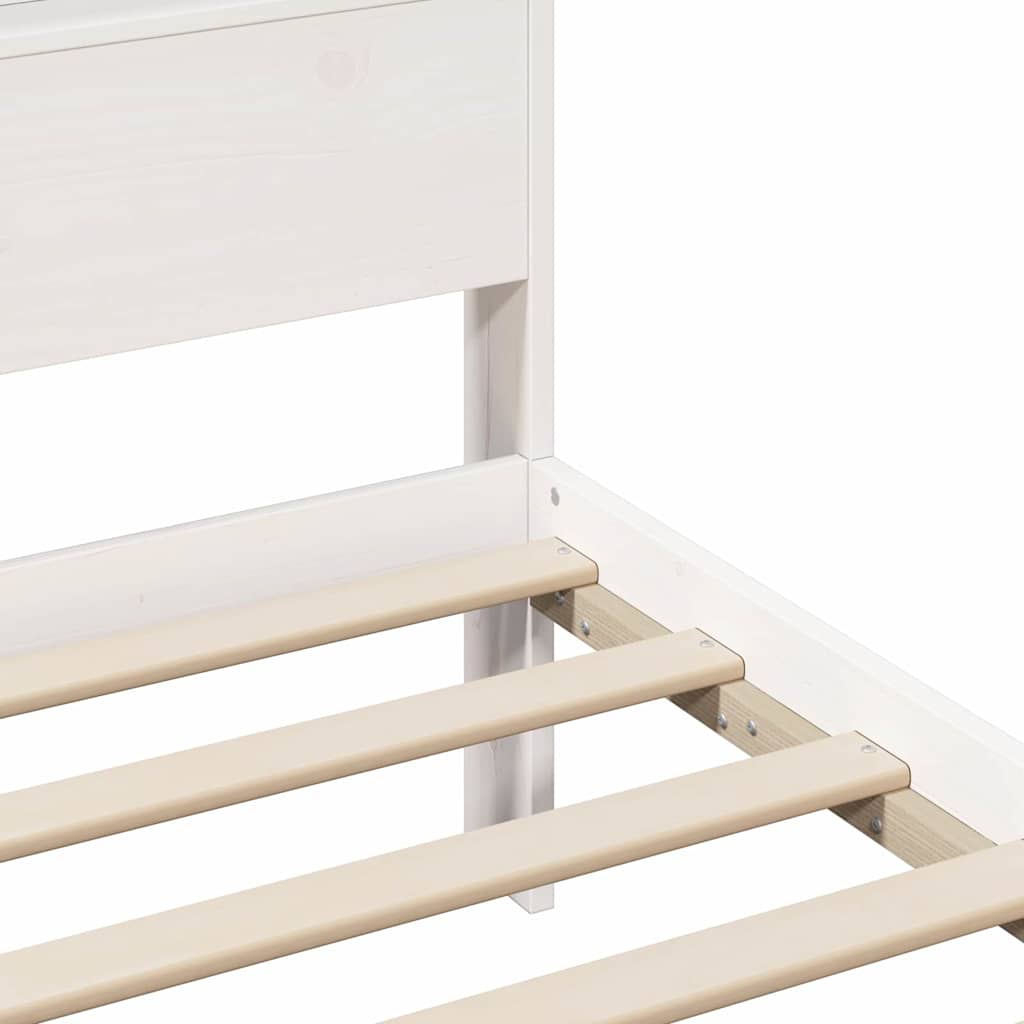 vidaXL Struttura del letto Bianco 120 x 190 cm Legno di pino massello