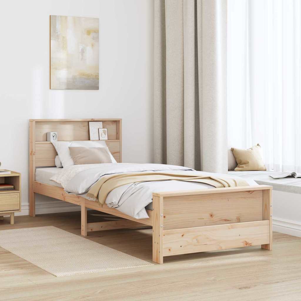 vidaXL Struttura del letto Marrone 90 x 190 cm Legno di pino massello